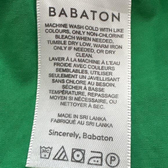 Aritzia Babaton 5" Pull-On Cotton Shorts in Emerald Green Pockets Size Large - Picture 4 of 4